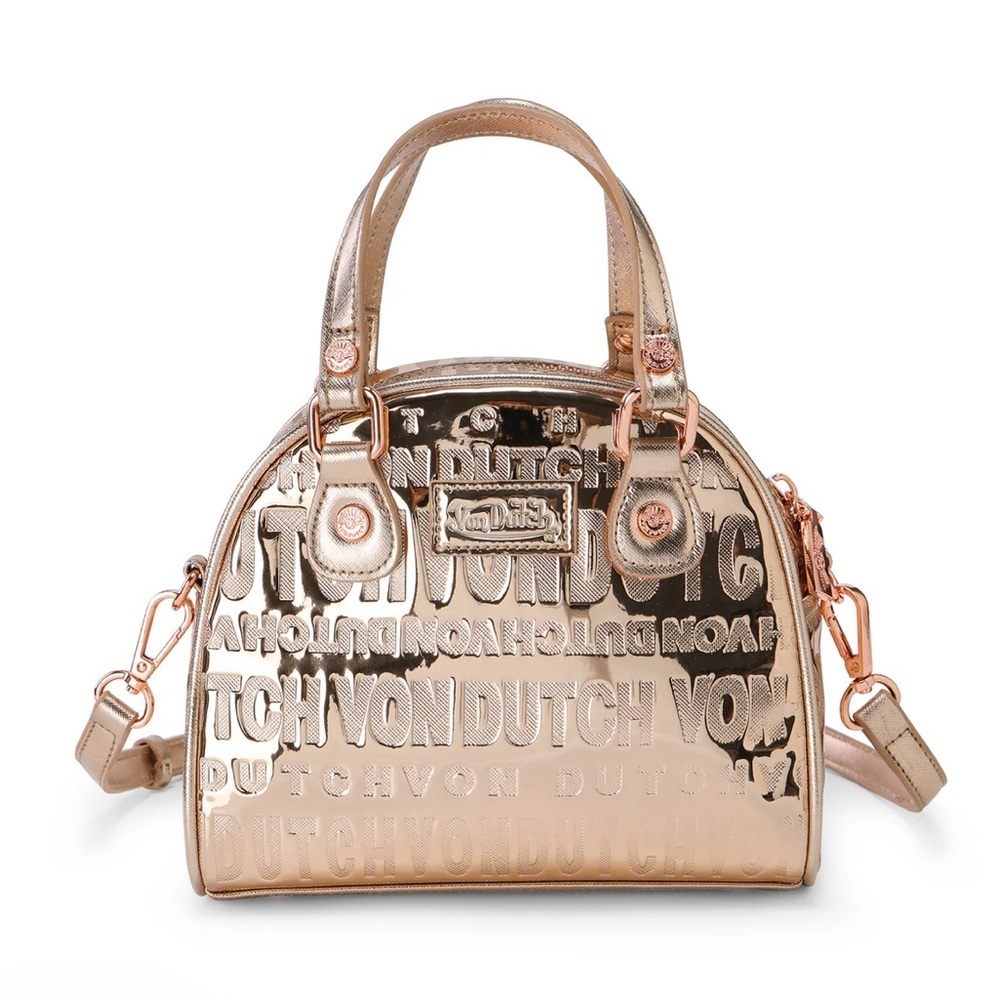 Von Dutch | Rose Metallic Gold Mini Bowling Bag - Picture 6 of 13